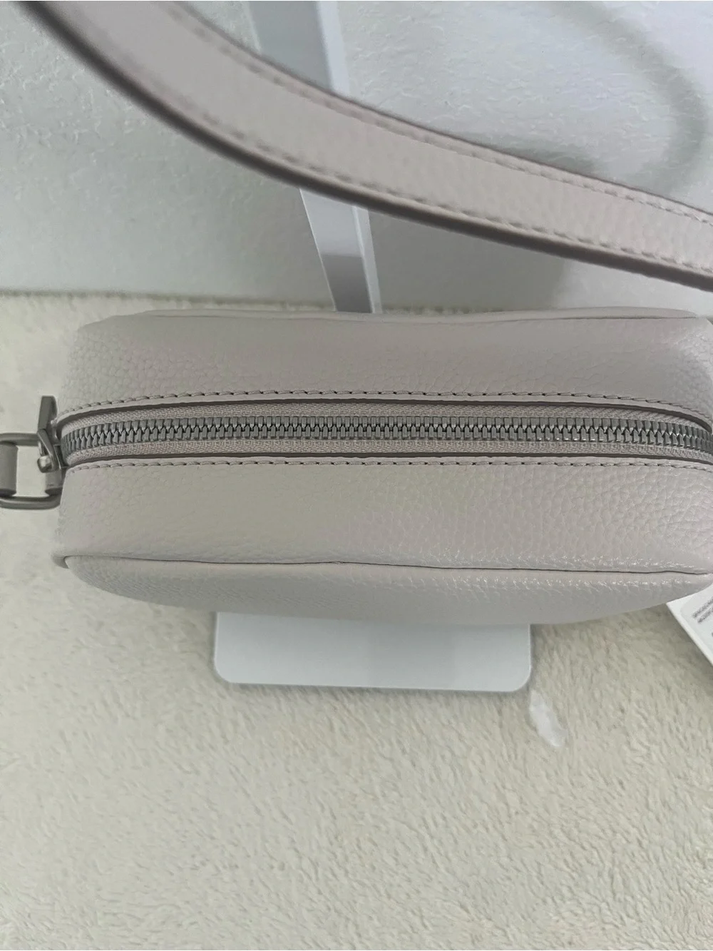 Calvin Klein Pebbled Crossbody Bag in Light Taupe